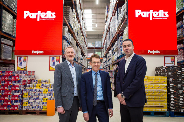 Pictured: (left to right) Andy Whitworth, Operations Director at Parfetts, Andy Street, Mayor of the West Midlands, and Guy Swindell, joint Managing Director of Parfetts.