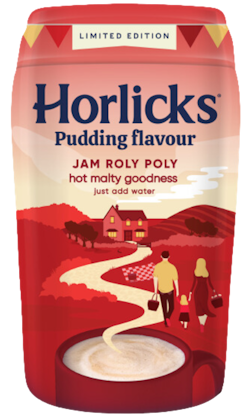 Horlicks-jam-roly-poly