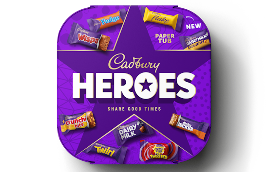 Cadbury Heroes paper tub